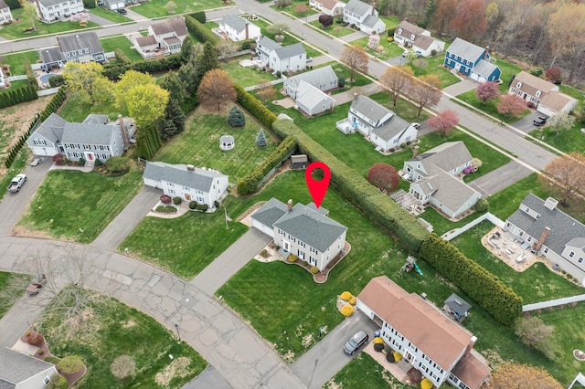 bird's eye view with a residential view
