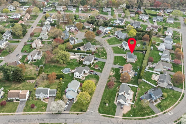 drone / aerial view featuring a residential view
