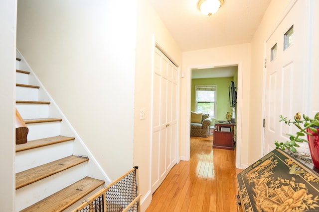 581 Oxford Rd, Oxford, CT 06478 - corridor with light wood-style flooring and stairway