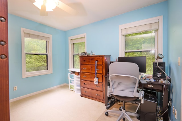 581 Oxford Rd, Oxford, CT 06478 - office featuring healthy amount of natural light, ceiling fan, carpet floors, and baseboards