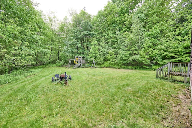 581 Oxford Rd, Oxford, CT 06478 - view of green lawn featuring a playground and a forest view