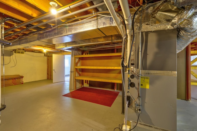view of unfinished basement