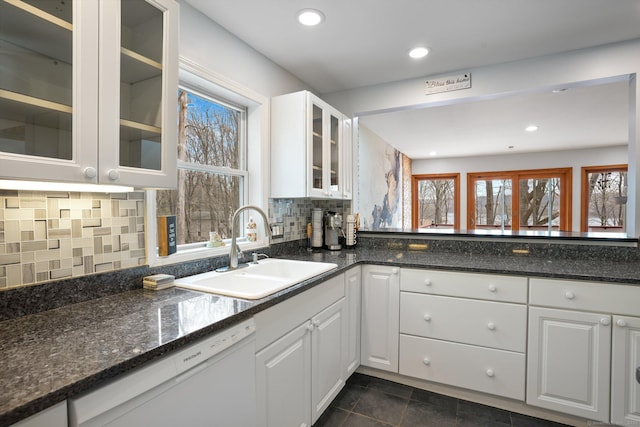 210 Founders Way, Stratford, CT 06614 - kitchen with white dishwasher, plenty of natural light, decorative backsplash, and a sink