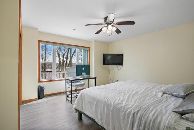 210 Founders Way, Stratford, CT 06614 - bedroom featuring baseboards, a ceiling fan, and wood finished floors