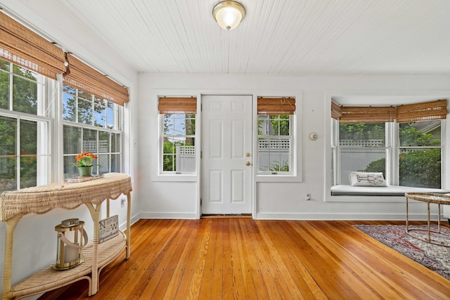 16 N Main St, Essex, CT 06426 - foyer entrance with light wood-type flooring and wooden ceiling