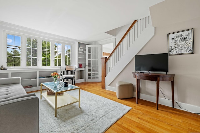 16 N Main St, Essex, CT 06426 - living room with stairs and wood finished floors