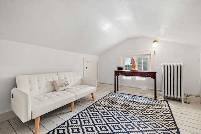 16 N Main St, Essex, CT 06426 - bedroom with radiator, vaulted ceiling, and light wood-type flooring