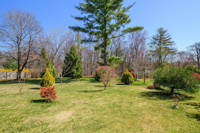 view of yard with fence