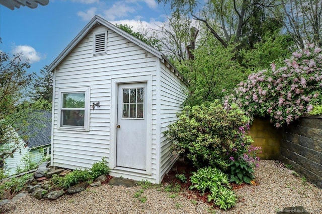 view of shed