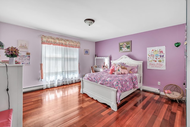 190 Thoreau Dr, Shelton, CT 06484 - bedroom with a baseboard heating unit, a baseboard radiator, and wood finished floors