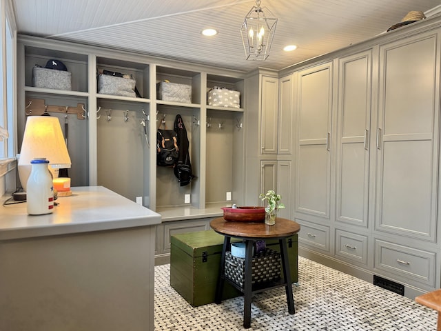 101 N Main St, Essex, CT 06426 - mudroom featuring a chandelier and recessed lighting