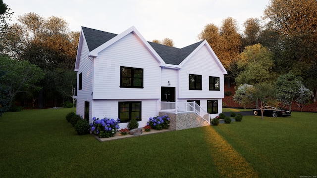 4 Old Neversink Rd, Danbury, CT 06811 - back of house featuring a lawn and roof with shingles