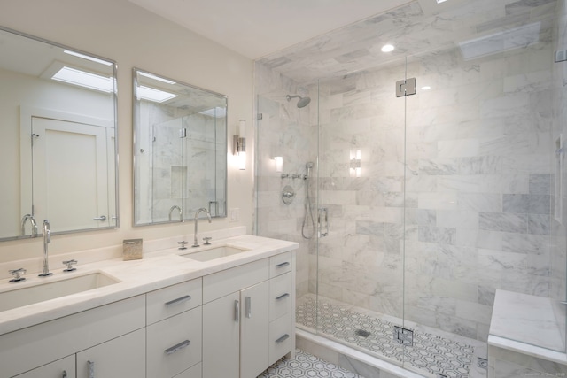 2 Mead St Unit 20, New Canaan, CT 06840 - full bath featuring a stall shower and double vanity