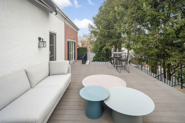2 Mead St Unit 20, New Canaan, CT 06840 - wooden deck featuring an outdoor living space