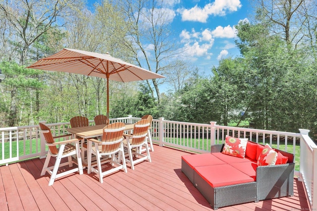 deck featuring outdoor dining space