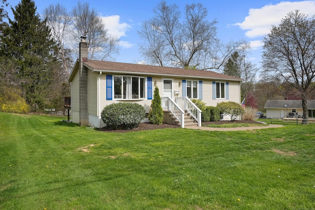 2 Goodhill Rd, New Milford, CT 06776 - view of front of property featuring a chimney and a front lawn