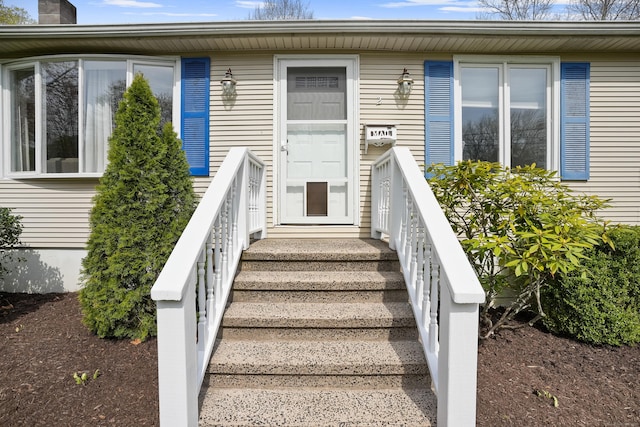 2 Goodhill Rd, New Milford, CT 06776 - doorway to property with a chimney