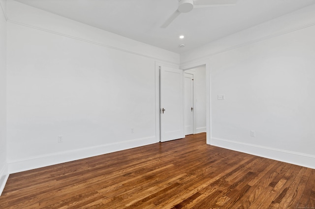 34 Power House Rd, Montville, CT 06382 - empty room featuring recessed lighting, wood finished floors, baseboards, and ceiling fan