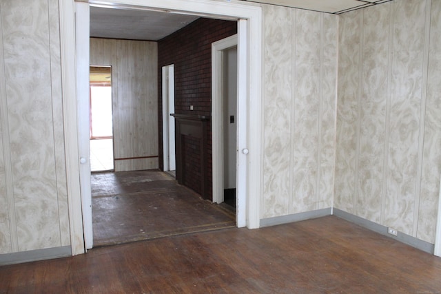 15 Wall St, Middletown, CT 06457 - spare room featuring wood-type flooring, baseboards, and wallpapered walls