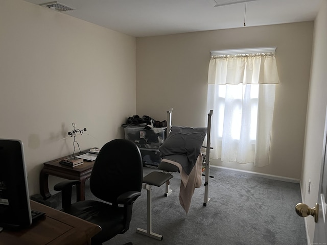 21-23 Elm St, Derby, CT 06418 - office area with attic access, visible vents, carpet, and baseboards