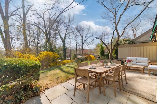 view of patio with outdoor dining area