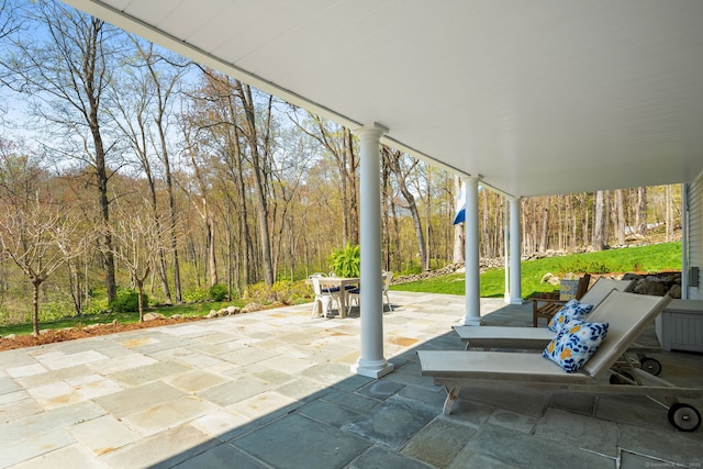 6 Wahackme Ln, New Canaan, CT 06840 - view of patio / terrace with outdoor dining space
