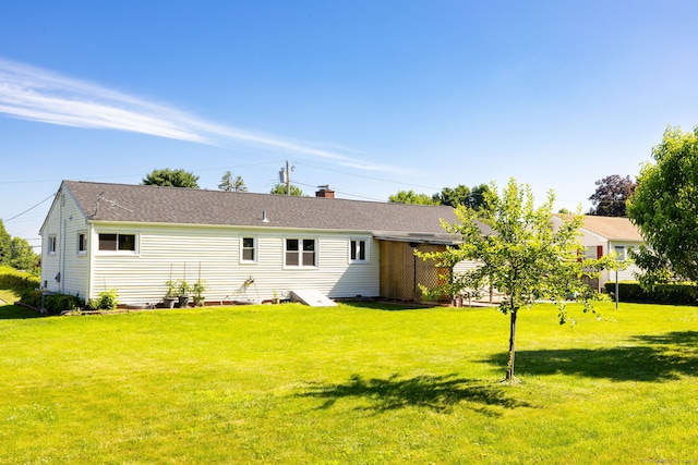 31 Mountain View Dr, Rocky Hill, CT 06067 - rear view of house featuring a lawn and a chimney