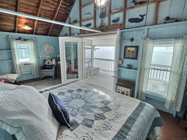 15 Beckett Ave, Branford, CT 06405 - bedroom with access to outside, cooling unit, and vaulted ceiling