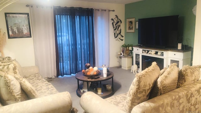 view of carpeted living area