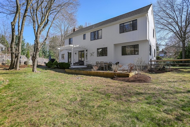 2 Donald Dr, Westport, CT 06880 - rear view of property featuring a pergola