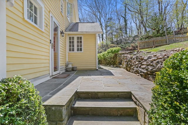 view of patio with fence