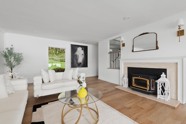 living area featuring wood finished floors