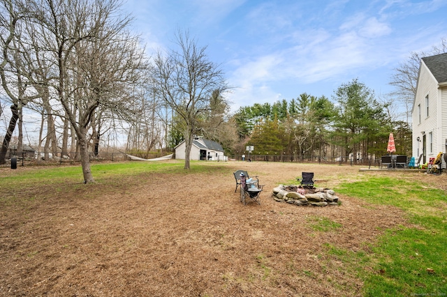 view of yard featuring fence