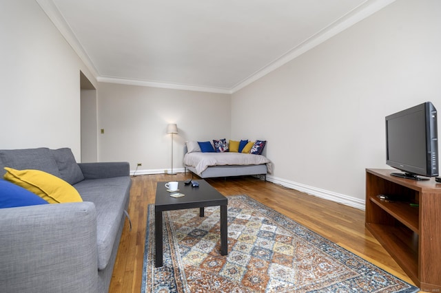 70 Strawberry Hill Ave Apt 3-2A, Stamford, CT 06902 - living area with wood finished floors, crown molding, and baseboards