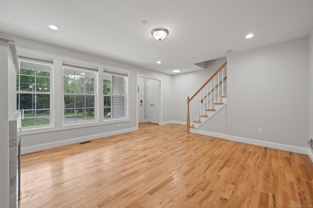 54 Edgerton Rd, Granby, CT 06090 - foyer with recessed lighting, stairway, and light wood-type flooring