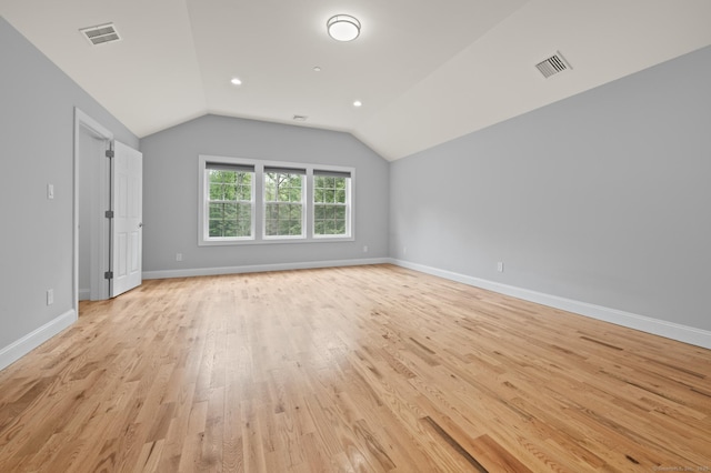 54 Edgerton Rd, Granby, CT 06090 - additional living space featuring lofted ceiling, light wood-style floors, and recessed lighting