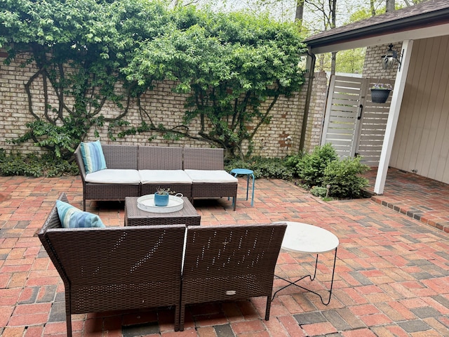 64 Sherwood Ln, Norwich, CT 06360 - view of patio featuring fence and outdoor lounge area