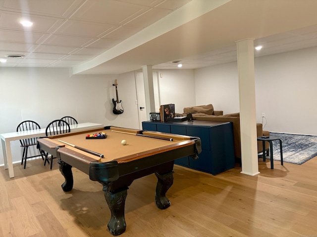 64 Sherwood Ln, Norwich, CT 06360 - game room featuring recessed lighting, pool table, and light wood-type flooring
