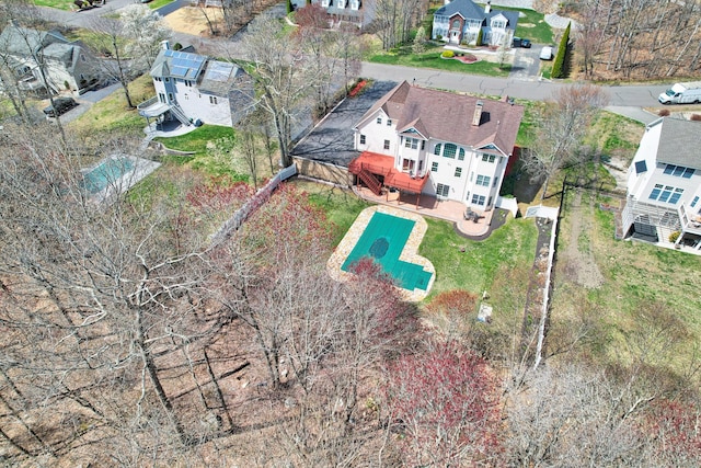 aerial view with a residential view