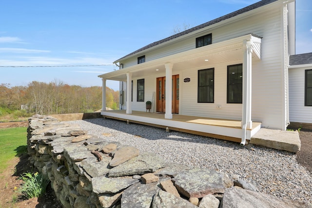 view of front of home with covered porch