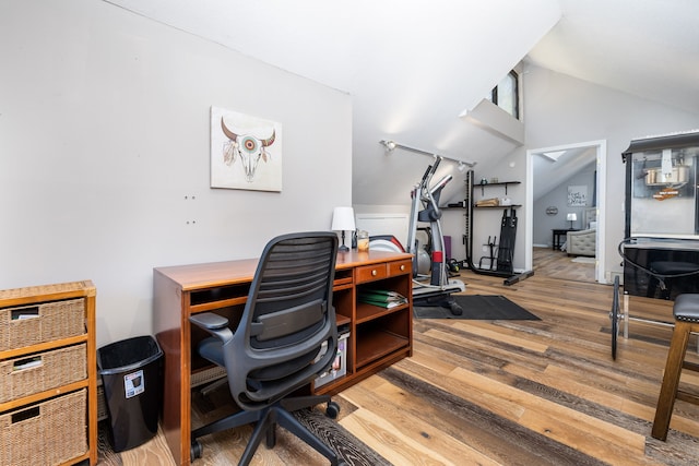 206 New Rd, Avon, CT 06001 - home office with vaulted ceiling and wood finished floors
