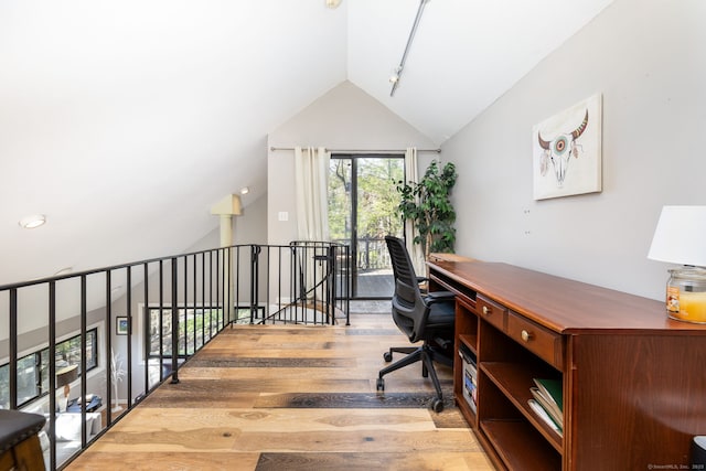 206 New Rd, Avon, CT 06001 - home office featuring lofted ceiling and wood finished floors
