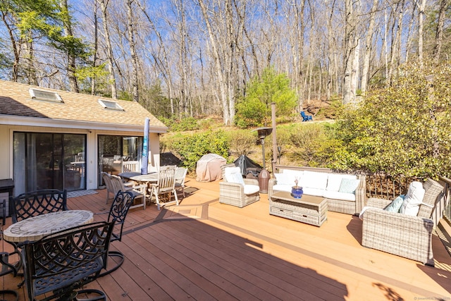 206 New Rd, Avon, CT 06001 - deck featuring an outdoor living space and outdoor dining space