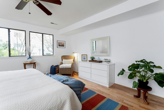 201 Rowayton Woods Dr Unit 201, Norwalk, CT 06854 - bedroom featuring visible vents, light wood finished floors, a ceiling fan, and multiple windows