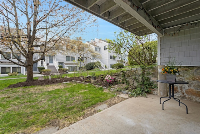 201 Rowayton Woods Dr Unit 201, Norwalk, CT 06854 - view of yard featuring a patio area and a residential view