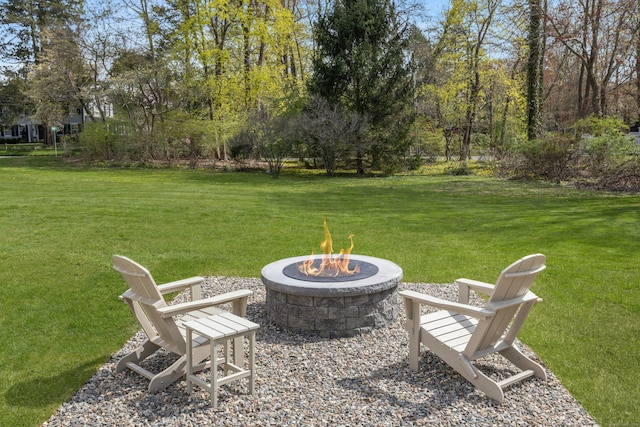 4 Rabbit Ln, Darien, CT 06820 - view of yard with a fire pit