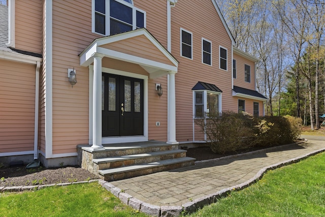 property entrance with french doors