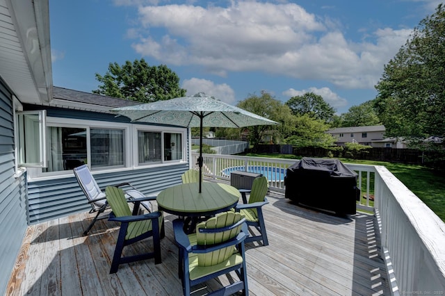 531 Oxbow Dr, Torrington, CT 06790 - wooden terrace with outdoor dining area