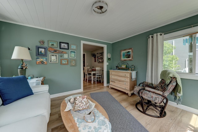 531 Oxbow Dr, Torrington, CT 06790 - living room with baseboards, wood finished floors, and crown molding
