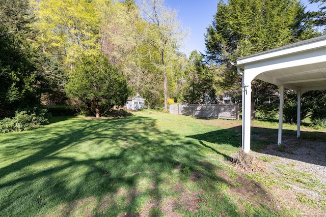 view of yard featuring fence